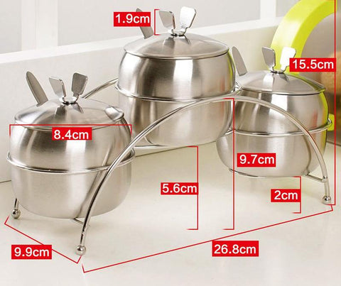 Apple Shape Stainless Condiment Pot