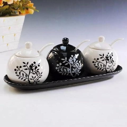 Black & White Spice Jar