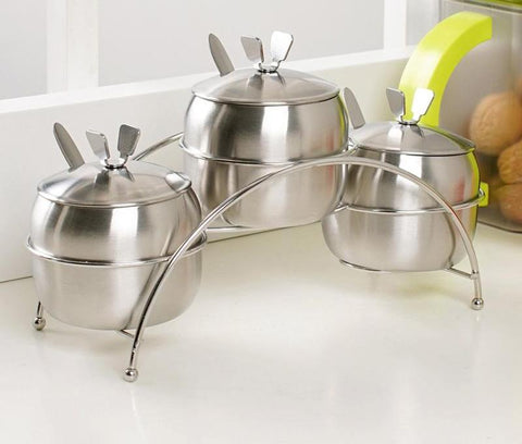 Apple Shape Stainless Condiment Pot