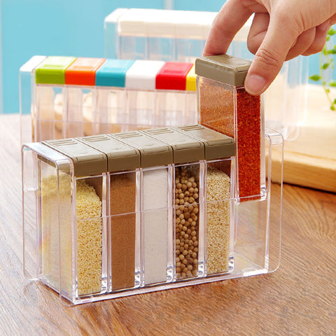 6 pcs Clear Acrylic Seasoning Box