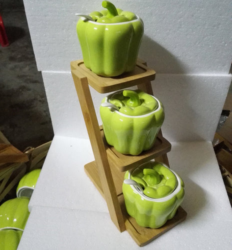 3 Pcs Ceramic Pepper Seasoning Jar