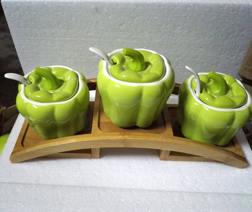 3 Pcs Ceramic Pepper Seasoning Jar