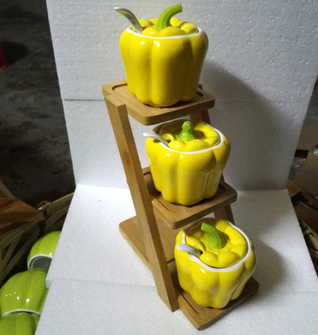 3 Pcs Ceramic Pepper Seasoning Jar