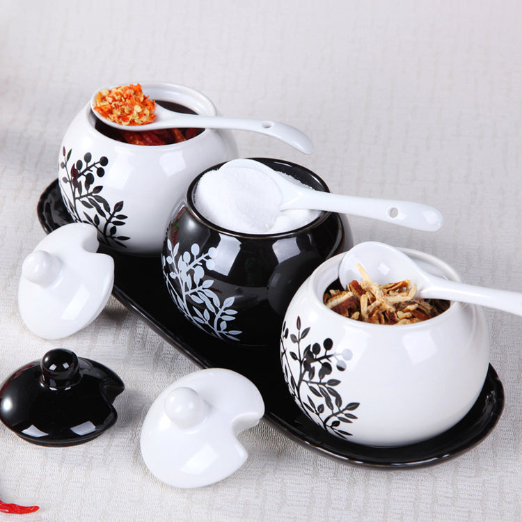Black & White Spice Jar