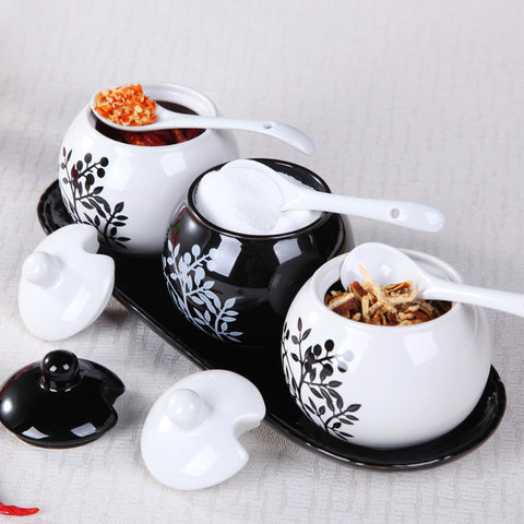 Black & White Spice Jar
